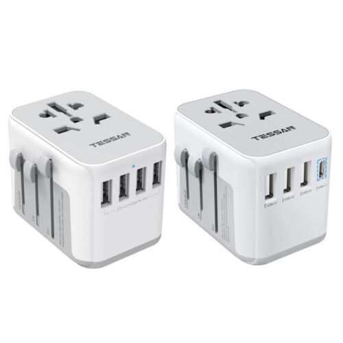 Universal Travel Power Plug Adapter with 4 USB Port for US to Europe Australia - Picture 1 of 9