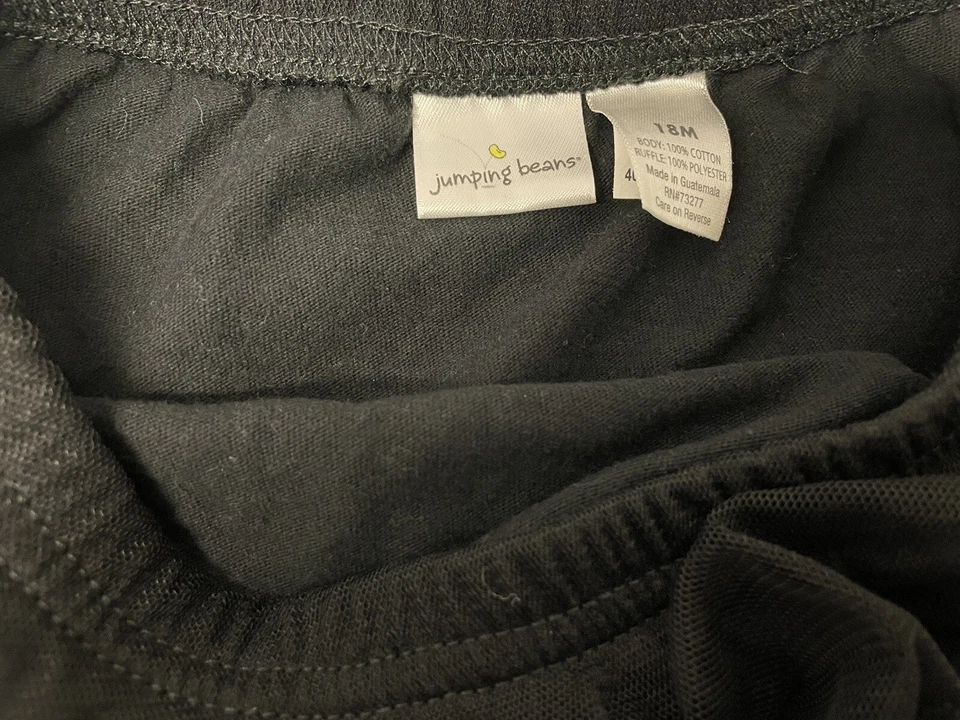 Baby Infant Girl's Jumping Beans Black Layered Tutu Tulle Skirt Toddler 18m - Image 2 of 2