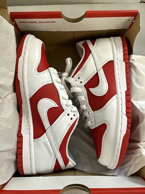 Nike Dunk Low GS Championship Red White sz Boys 4Y in Women 5.5 | eBay