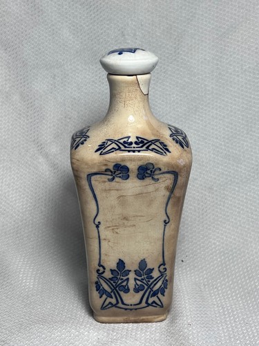 Vtg Villeroy & Boch 833 Stoneware 4 Sided Oil Cruet Blue & White Design Repaired - 第 6/16 張圖片