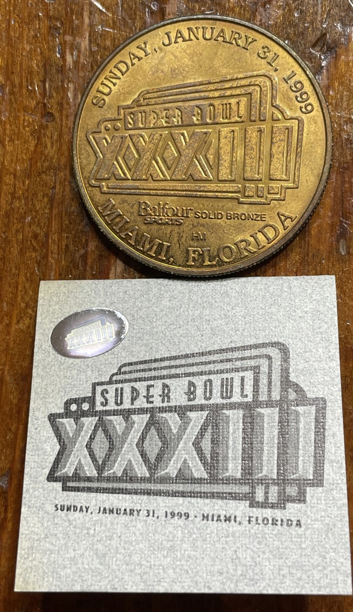 1999 Super Bowl XXXIII MIAMI FL SOLID BRONZE FLIP COIN- Limited