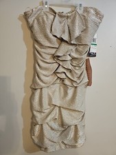 Sequin Hearts Mini Dress Size LARGE Champagne