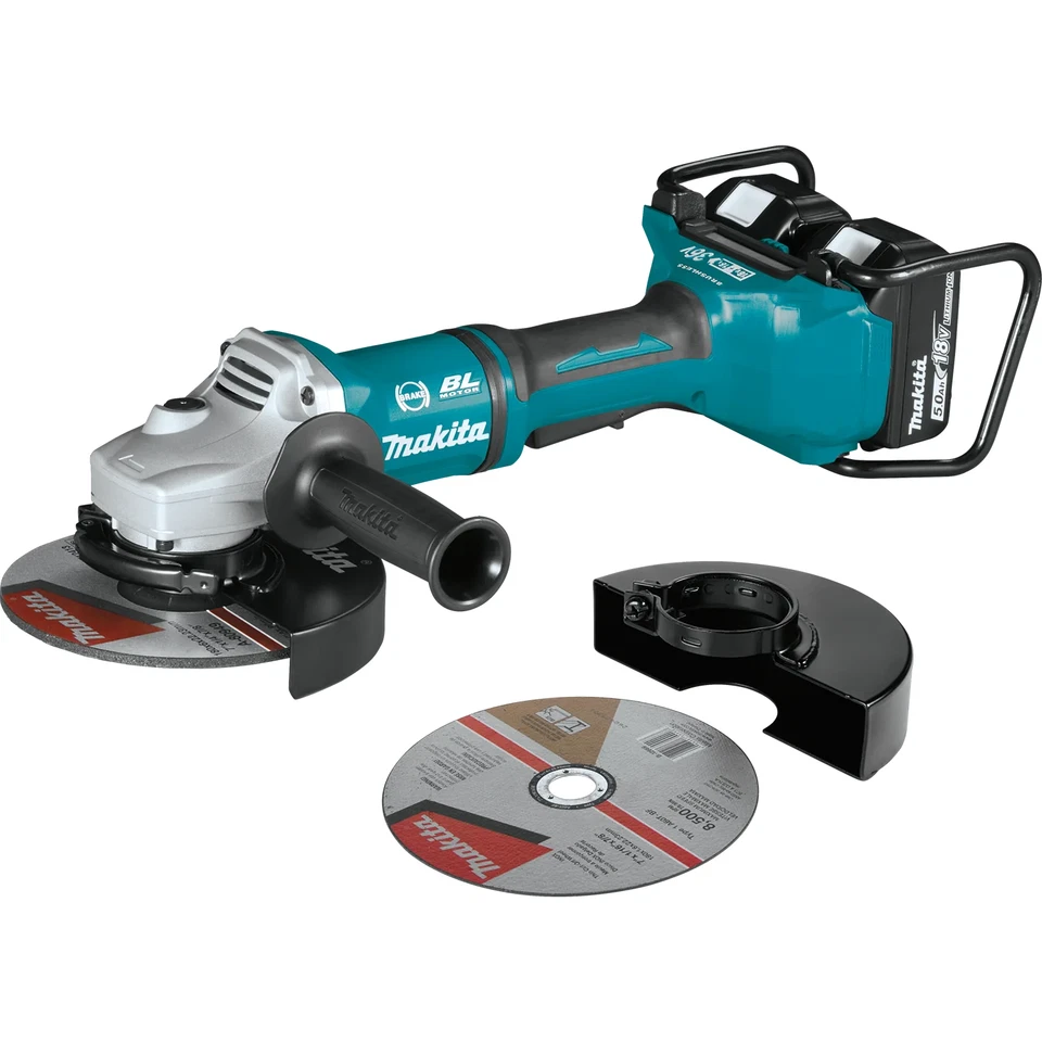 Makita XAG12PT1 18V X2 36V Brush/Cordless 7 in. Cut‑Off/Angle Grinder Kit, New - Image 2 of 4
