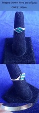 Vintage Sterling Silver Malachite Inlay Size 6.75 Band Ring 25ri149