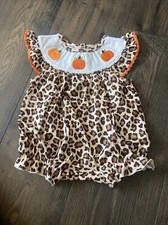 New Boutique Pumpkin Ruffle Romper, girl, Fall