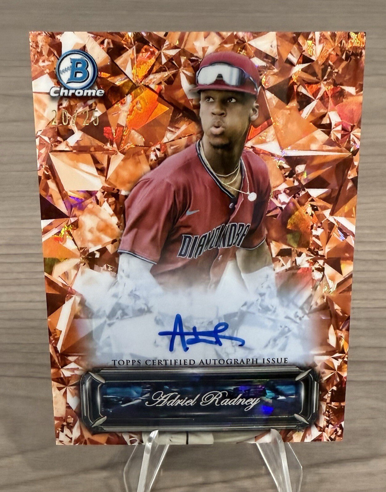 2024 Bowman Chrome Sapphire Adriel Radney Sapphire Selections AUTO Orange /25