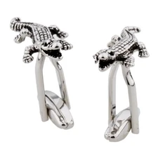 Alligator Gator Pair Cufflinks in a Presentation Gift Box & Polishing Cloth