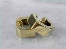 Classic Small Huggies Hoop Women Gifted Earrings 14K Yellow Gold Plated Silver
