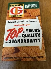 VINTAGE 1956 FUNK’S G HYBRID CORN SEED DATA NOTEBOOK CALENDARS TABLES SPECS