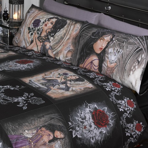 Alchemy Story Of The Rose Gothic Black King Size Bed Duvet Cover Bedding Set - Picture 6 of 6