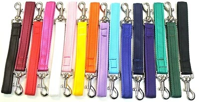 CHURCH PRODUCTS UK® 10" Short Close Control Training Dog Lead Leash 25mm Cushion Webbing 19 Colours