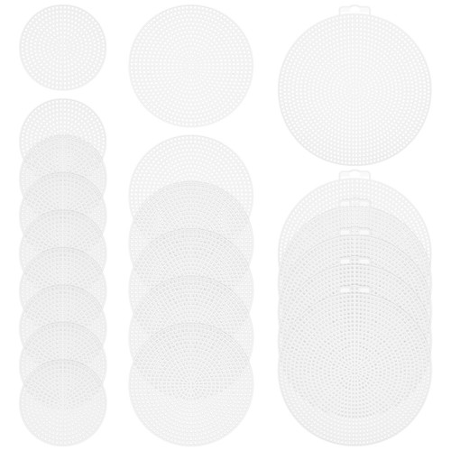2 PCS Grille De Point Croix Rond Artisanat Maille Toile boutiques En Plastique