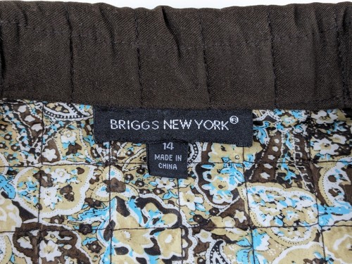 Briggs New York Blazer Jacket Womens 14 Brown Quilted Snap Front Paisley Lined - Picture 4 of 5