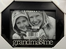 Grandma  Me Picture Frame 4  x6  Photo Black Silver Metal Expression Gift