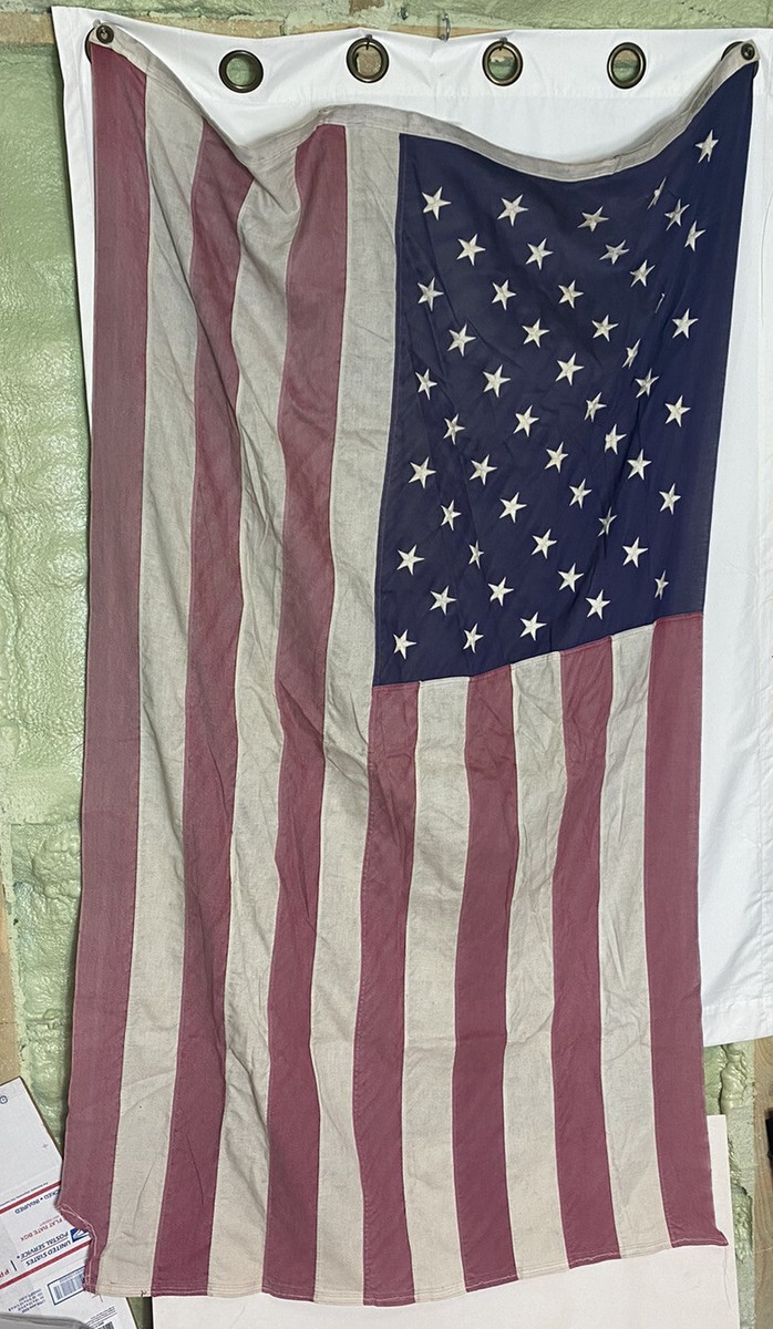 Vintage American Flag Annin Defiance 42” X 76” Cotton Bunting