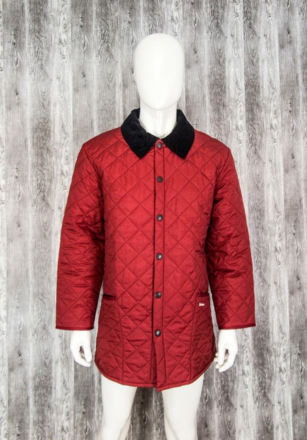 barbour red quilted jacket