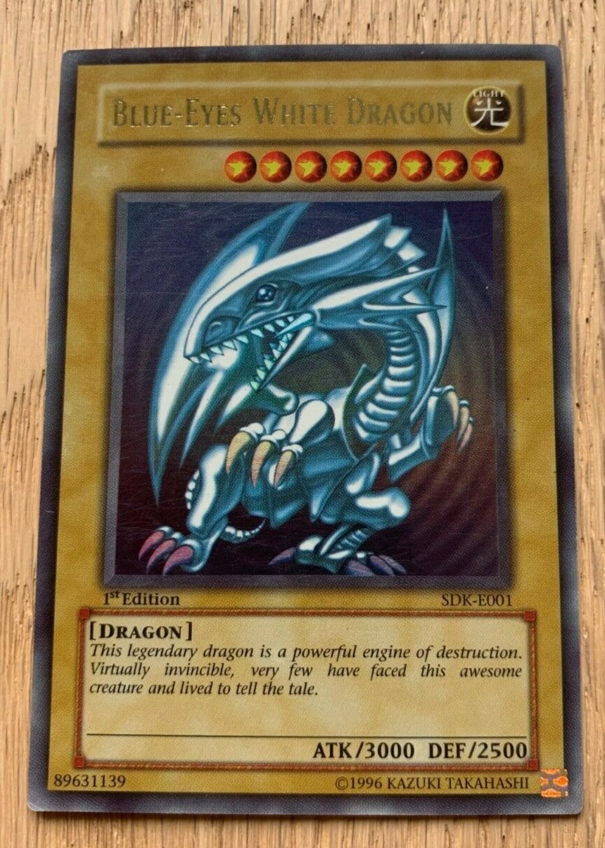 YuGiOh! SDKE001 Blue Eyes White Dragon 1st Edition Ultra Rare 2002 W