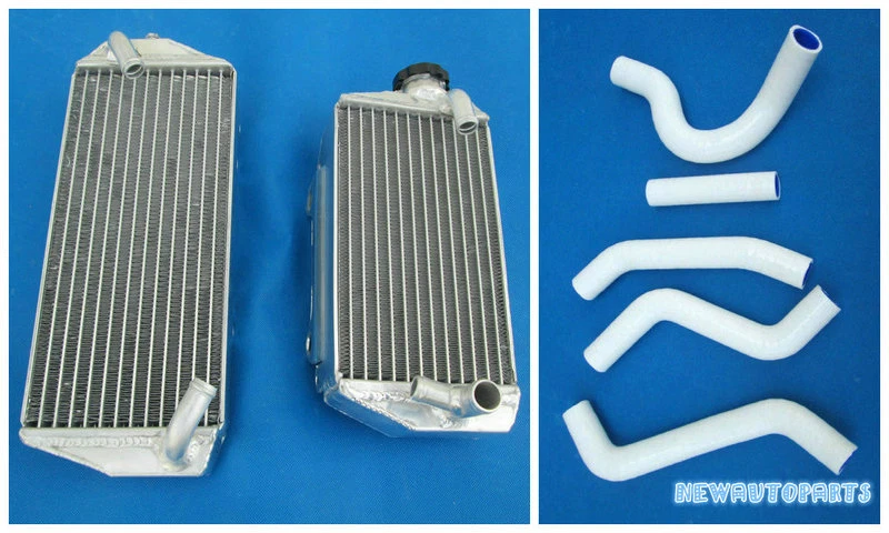 Radiador de aluminio completo azul L&R + manguera para 07 2007 Suzuki RMZ450 RMZ 450 Foto 3 de 4