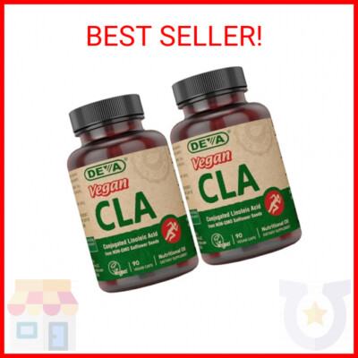 Deva Vegan Vitamins Conjugated Linoleic Acid (CLA), from Non-GMO Safflower Oil, 