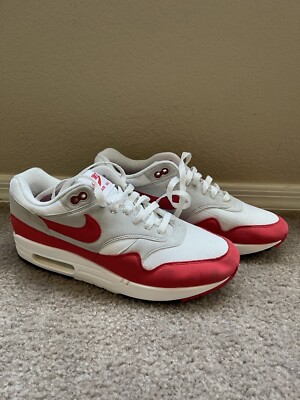 Nike Air Max 1 Anniversary Red Men's 9 Athletic Streetwear Sneaker Sports Shoes