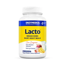 Enzymedica Lacto Most Advanced Dairy Digestion Formula 90 Capsules Casein-Free,