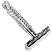 Parker 94R Heavyweight Safety Razor and 5 Double Edge Razor Blades - 3" Handle