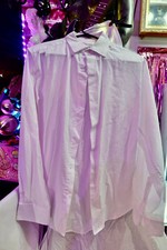 Mens Beverly Hills Polp Club M 15-151/2 White Button Long Sleeve Dress Shirt Cot