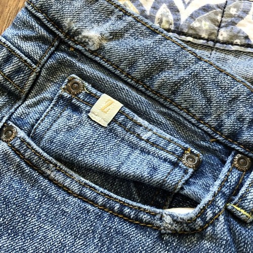 Pantalones de mezclilla Z Cavaricci 7 Capri azul bordados recortados para mujer - Imagen 6 de 12