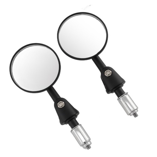 Round 7/8" Handle Bar End Motorcycle Side Mirrors For Suzuki DRZ400 DRZ 400SM - Picture 9 of 10