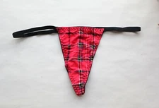 Women Thong Smooth Plaid Mini Slip T-Back Underwear Hipster G-string Panties S-M