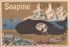 SOAPINE Kendall Mfg Co - Providence, R.I. - Victorian Trade Card - Whale