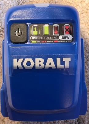 Brand New Kobalt 24 -Volt  Battery Adapter  Model #KCA 1024-06 USB-C Charger 65W