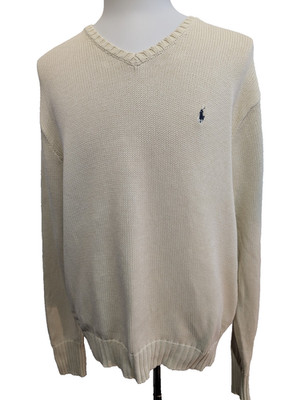 POLO Ralph Lauren Pullover - gebrochen weiß - Marine Logo - Größe XL/XXL
