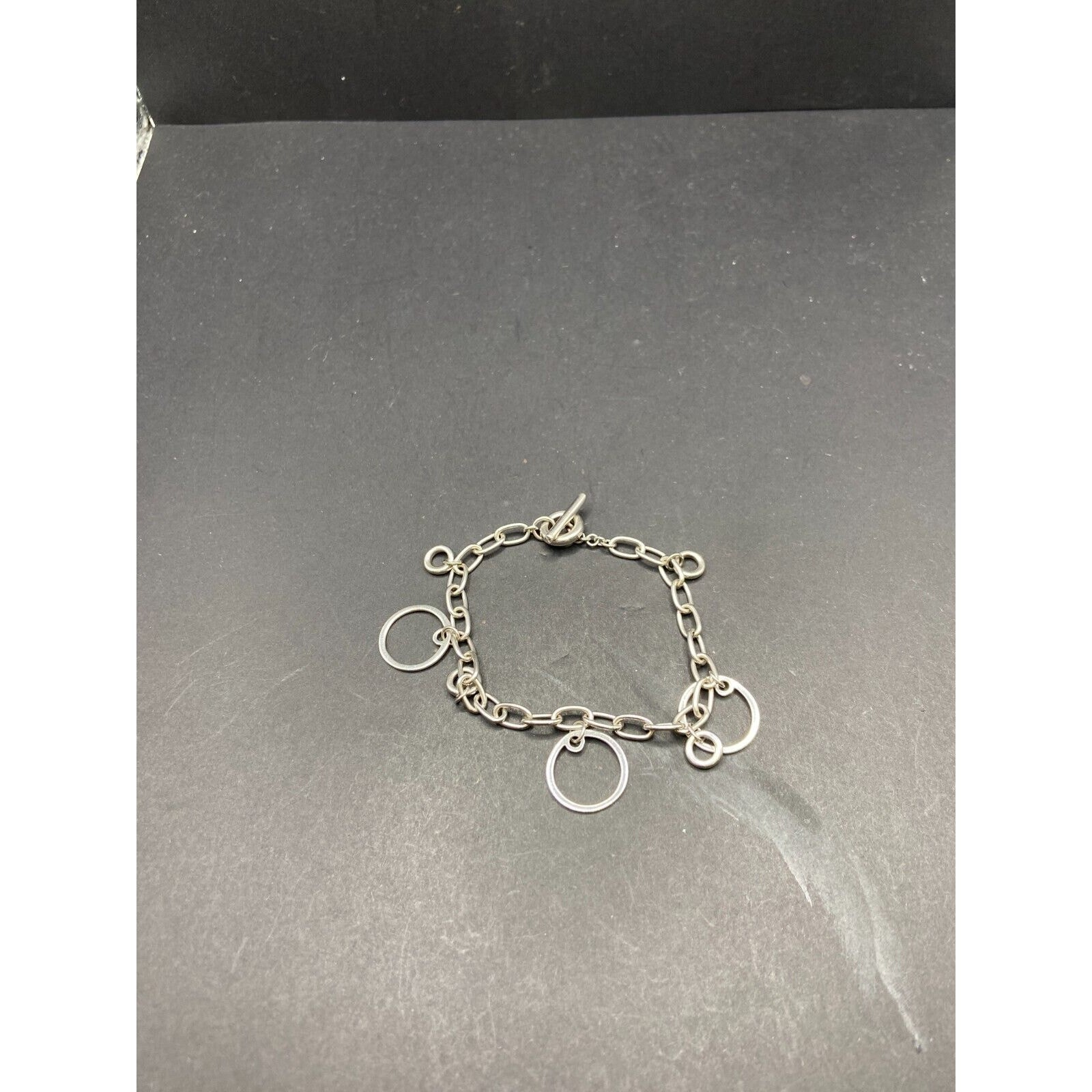 925 Sterling Silver Dangling Multi Circle Fancy L… - image 1