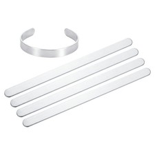 5 Pcs Bracelet Blanks 3/8" x 6" Aluminum Stamping Bangle Blanks, Silver