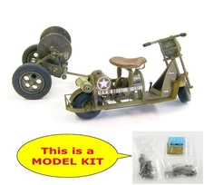 Plus Model 1/35 Cushman Mod.53 Airborne Scooter & Cable Reel Cart (w/Decals) 438