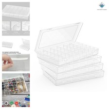 Plastic Organizer Box 36 Compartments Clear Container Removable Dividers Craft