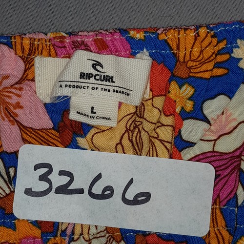 Rip Curl Crop Top Womens L Bright Floral Smocked Cinch Waist Strap Tank Shirt - Picture 8 of 13