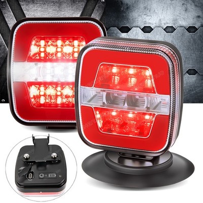 Wireless Magnetic Trailer Lights  Rechargeable LED TailLight universal For Truck