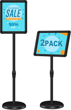 2 Pack Sign Holder Stand 8.5X11 Inch for Display, Height Adjustable Floor Standi