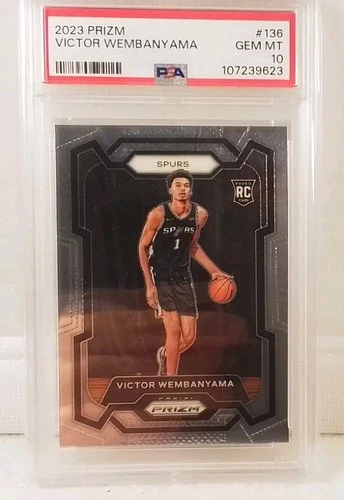 2023-24 Panini Prizm Victor Wembanyama RC Base PSA 10 Spurs #136 Rookie