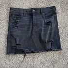 American Eagle Black Jean Skirt Womens 10 Next Level Stretch High Rise Mini — photo 1