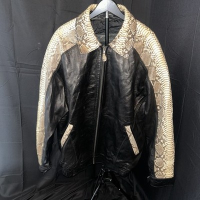 G-Gator  Black & Tan Python  2XL Pure Exotic Python Skin leather Jacket