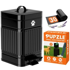 Outdoor Dog Waste Trash Can with Lid, 1.3 Gal, Waterproof, Odor Control