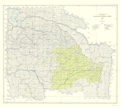 Topographical Map - Clearwater National Forest Idaho - USDA 1961 - Vintage Wall