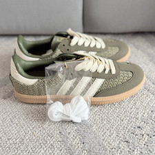 adidas Samba Green/White Low Top Trainers UK 4.5 US 5 EU 37 1/3
