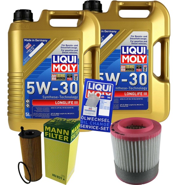 Mann Inspektionspaket 10L Liqui Moly Longlife 5W-30 FüR Audi A8 3.0 TDI Quattro-image