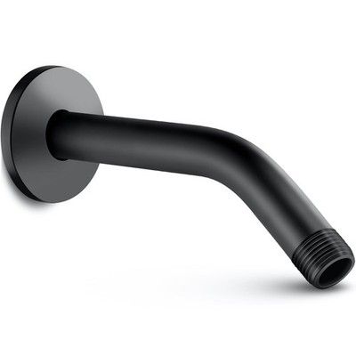 Cobbe Shower Arm with Flange and Teflon Tape, 6-Inches Wall Matte Black 