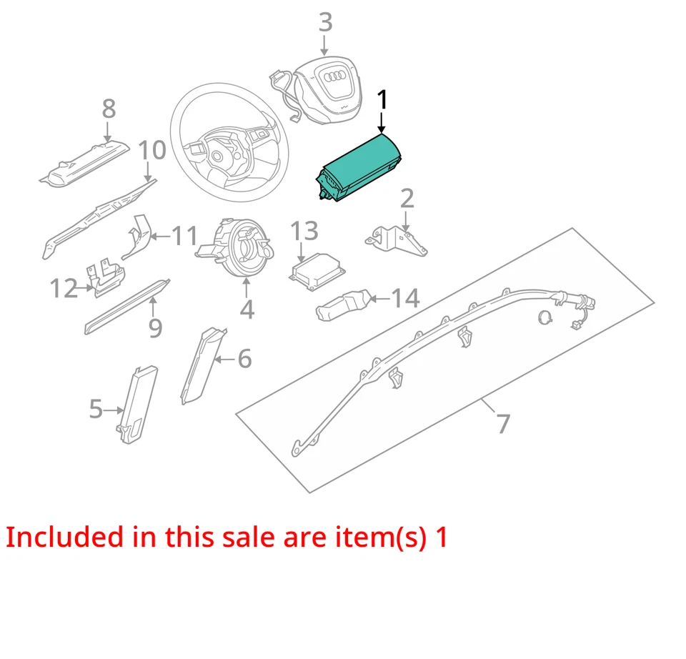 Used Instrument Panel Air Bag fits: 2005 Audi A8 front passenger dash Grade A Foto 3 de 4