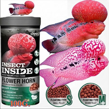 FlowerHorn Fish Food Insect Inside Growth Color Enhancement Floating Pellets100g